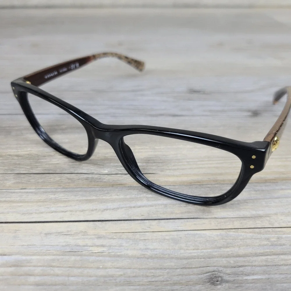 Coach Eyeglasses Frames HC 6082 T 5353 Black/Wild Beast Animal Print 53-17-135